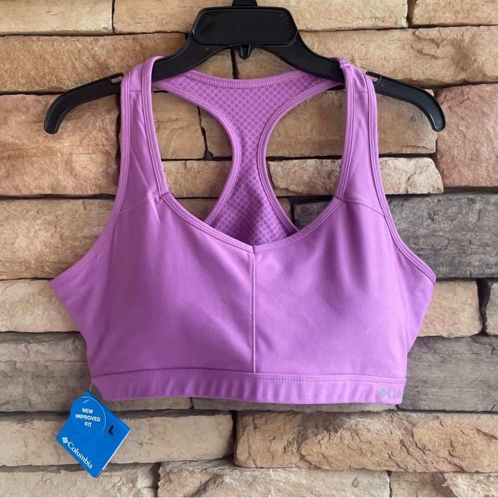 Columbia purple pink high impact Sports Bra NWT Women Large